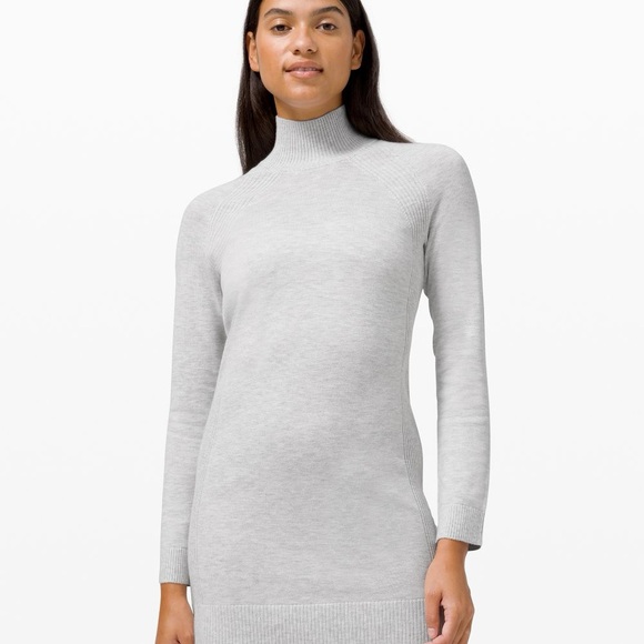 lululemon keep it cozy Gray Turtleneck sweater Dress 8 womens - Picture 5 of 10